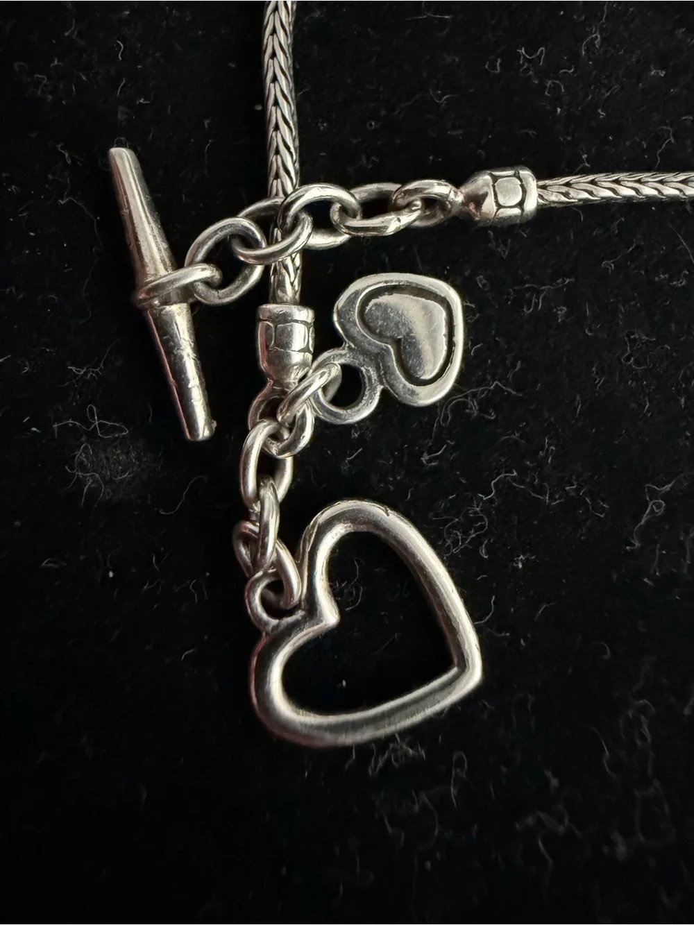 Annika Witt 925 Sterling silver heart toggle bracelet. Designer